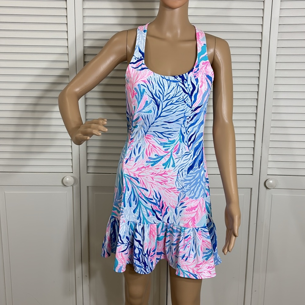 Lilly Pulitzer Meryl Ace Tennis Dress Kaleidoscope Coral Medium - Picture 5 of 16